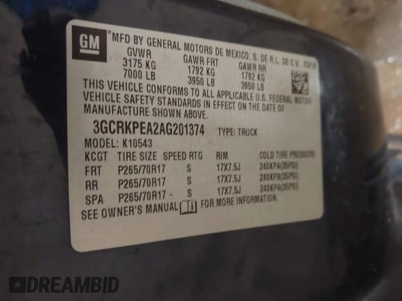 ✅ 2010 Chevrolet Silverado 1500 Work Truck • VIN: 3GCRKPEA2AG201374 • Lot: 41150792. Listed on IAAI with Not provided. Free auction sales archive from the USA and detailed vehicle history report at DreamBid. Image 9.