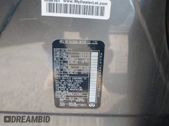 ✅ 2020 Infiniti QX50 Sensory • VIN: 3PCAJ5M38LF116300 • Lot: 43361256. Listed on IAAI with 105,256 mi. Free auction sales archive from the USA and detailed vehicle history report at DreamBid. Image 9.