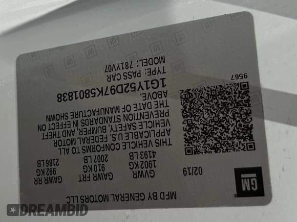 ✅ 2019 Chevrolet Corvette ZR1 3ZR • VIN: 1G1Y52D97K5801838 • Лот: 43352323. Опубликован ранее на IAAI с пробегом 15 569 миль. Бесплатный доступ к архиву аукционных продаж из США и подробный отчёт об истории автомобиля на DreamBid. Изображение 9.