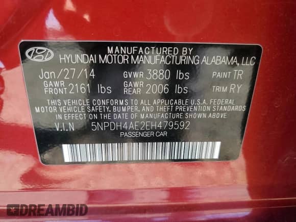 2014 Hyundai Elantra SE z VIN 5NPDH4AE2EH479592, wystawiony jako Copart lot #82572325 z przebiegiem 99 686 mil mil oraz Szkoda całkowita • Salvage title. Historia ofert i sprzedaży dostępna na DreamBid. Obrazek 13.