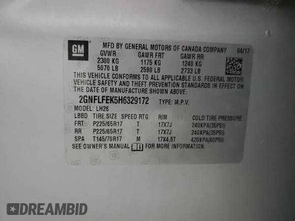 ✅ 2017 Chevrolet Equinox LT • VIN: 2GNFLFEK5H6329172 • Лот: 92088825. Опубликован ранее на Copart с пробегом 112 284 миль. Бесплатный доступ к архиву аукционных продаж из США и подробный отчёт об истории автомобиля на DreamBid. Изображение 13.