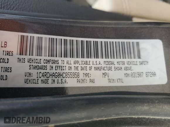 2017 Dodge Durango SXT z VIN 1C4RDHAG0HC855958, wystawiony jako Copart lot #81895095 z przebiegiem 89 470 mil mil oraz Szkoda całkowita • Salvage title. Historia ofert i sprzedaży dostępna na DreamBid. Obrazek 13.