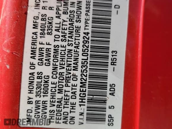 ✅ 2005 Honda Civic LX • VIN: 1HGEM22535L052924 • Лот: 85757115. Опубликован ранее на Copart с пробегом 134 309 миль. Бесплатный доступ к архиву аукционных продаж из США и подробный отчёт об истории автомобиля на DreamBid. Изображение 12.