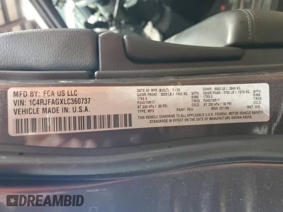 2020 Jeep Grand Cherokee Altitude z VIN 1C4RJFAGXLC360737, wystawiony jako Copart lot #86273025 z przebiegiem 71 842 mil mil oraz Szkoda całkowita • Salvage title. Historia ofert i sprzedaży dostępna na DreamBid. Obrazek 13.