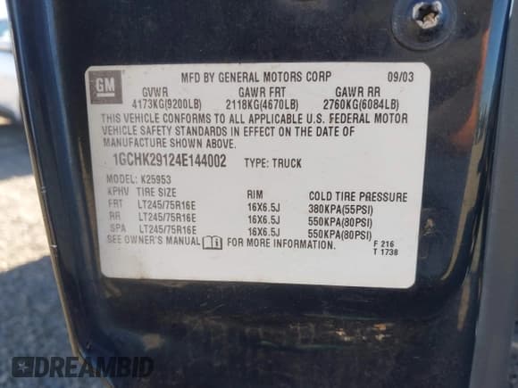 ✅ 2004 Chevrolet Silverado 2500HD LT • VIN: 1GCHK29124E144002 • Lot: 43278652. Wystawiony na IAAI z przebiegiem 179 331 mil. Bezpłatny archiwum sprzedaży aukcyjnych z USA i szczegółowy raport historii pojazdu na DreamBid. Zdjęcie 9.