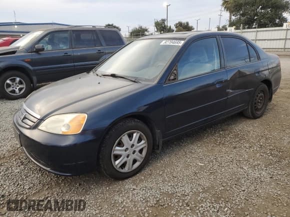 ✅ 2003 Honda Civic EX • VIN: 2HGES26723H540953 • Lot: 92704695. Listed on Copart with 128,811 mi. Free auction sales archive from the USA and detailed vehicle history report at DreamBid. Image 1.
