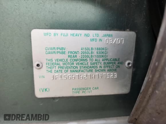 ✅ 2007 Subaru Forester X L.L. Bean • VIN: JF1SG67627H747523 • Лот: 85176885. Опубликован ранее на Copart с пробегом 123 817 миль. Бесплатный доступ к архиву аукционных продаж из США и подробный отчёт об истории автомобиля на DreamBid. Изображение 12.