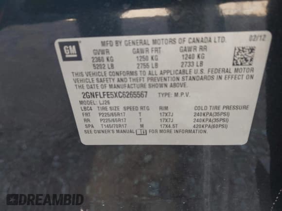 ✅ 2012 Chevrolet Equinox LTZ • VIN: 2GNFLFE5XC6265567 • Лот: 43507315. Опубликован ранее на IAAI с пробегом 131 609 миль. Бесплатный доступ к архиву аукционных продаж из США и подробный отчёт об истории автомобиля на DreamBid. Изображение 9.