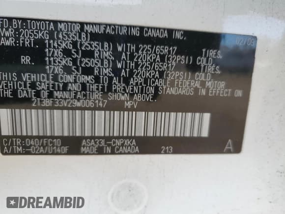 ✅ 2009 Toyota RAV4 • VIN: 2T3BF33V29W006147 • Lot: 92599145. Wystawiony na Copart z przebiegiem 167 314 mil. Bezpłatny archiwum sprzedaży aukcyjnych z USA i szczegółowy raport historii pojazdu na DreamBid. Zdjęcie 13.