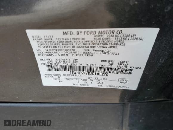 ✅ 2018 Ford Taurus Limited • VIN: 1FAHP2F88JG103270 • Lot: 85266195. Wystawiony na Copart z przebiegiem 116 727 mil. Bezpłatny archiwum sprzedaży aukcyjnych z USA i szczegółowy raport historii pojazdu na DreamBid. Zdjęcie 12.