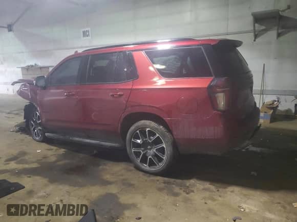2021 Chevrolet Tahoe RST z VIN 1GNSKRKTXMR308574, wystawiony jako Copart lot #89366675 z przebiegiem Nie podano mil oraz Nie do naprawy • Non repairable. Historia ofert i sprzedaży dostępna na DreamBid. Obrazek 2.