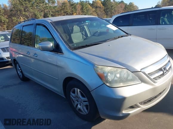 ✅ 2005 Honda Odyssey EX • VIN: 5FNRL38455B027470 • Lot: 43624545. Listed on IAAI with 282,506 mi. Free auction sales archive from the USA and detailed vehicle history report at DreamBid. Image 1.