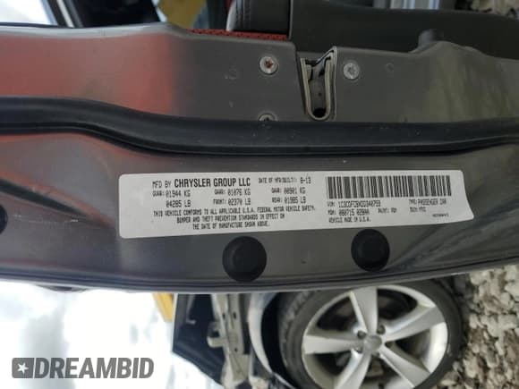 ✅ 2013 Dodge Dart GT • VIN: 1C3CDFCBXDD340759 • Lot: 58351445. Listed on Copart with 179,511 mi. Free auction sales archive from the USA and detailed vehicle history report at DreamBid. Image 13.