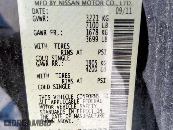 ✅ 2012 Nissan Titan SV • VIN: 1N6BA0ED4CN303272 • Lot: 68034505. Listed on Copart with 192,954 mi. Free auction sales archive from the USA and detailed vehicle history report at DreamBid. Image 12.