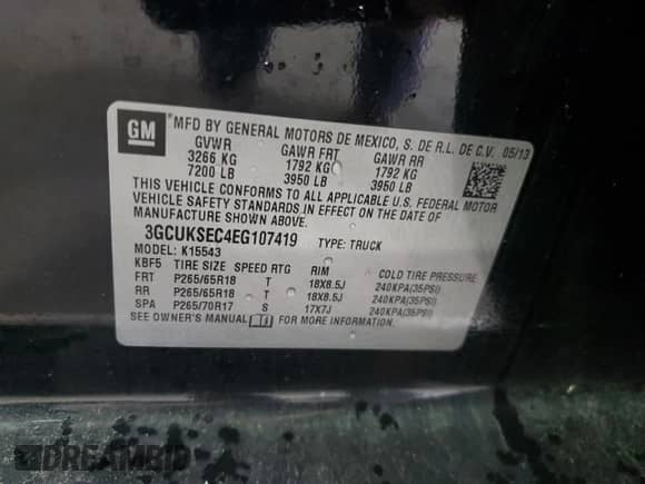 2014 Chevrolet Silverado 1500 LTZ с VIN 3GCUKSEC4EG107419, выставлен на аукционе Copart как лот 80618145 с пробегом 142 763 миль миль и Списание • Salvage title. История ставок и продаж доступна на DreamBid. Изображение 12.