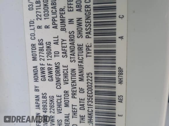 ✅ 2014 Acura RLX • VIN: JH4KC1F35EC002225 • Lot: 49159545. Listed on Copart with 141,424 mi. Free auction sales archive from the USA and detailed vehicle history report at DreamBid. Image 12.