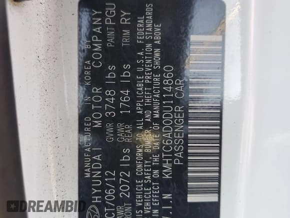 ✅ 2013 Hyundai Veloster w/Gray Int • VIN: KMHTC6AD0DU114860 • Lot: 83855724. Wystawiony na Copart z przebiegiem 90 329 mil. Bezpłatny archiwum sprzedaży aukcyjnych z USA i szczegółowy raport historii pojazdu na DreamBid. Zdjęcie 12.