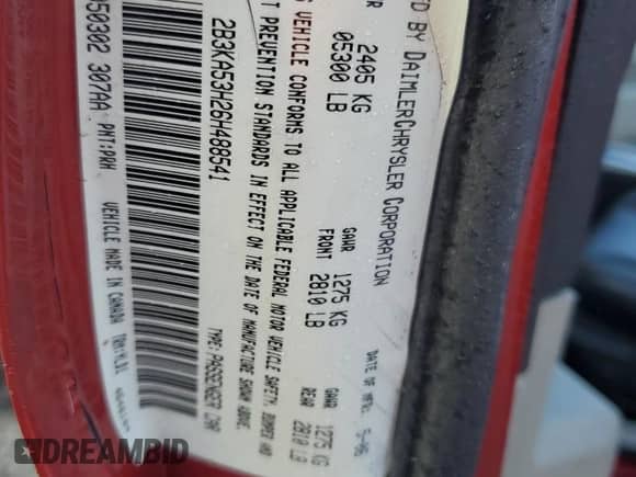 2006 Dodge Charger R/T с VIN 2B3KA53H26H488541, выставлен на аукционе Copart как лот 71928304 с пробегом 158 588 миль миль и На запчасти • Non repairable. История ставок и продаж доступна на DreamBid. Изображение 12.