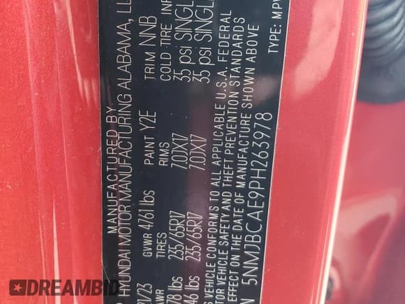 ✅ 2023 Hyundai Tucson SEL • VIN: 5NMJBCAE9PH263978 • Lot: 62095944. Wystawiony na Copart z przebiegiem 9 834 mil. Bezpłatny archiwum sprzedaży aukcyjnych z USA i szczegółowy raport historii pojazdu na DreamBid. Zdjęcie 15.