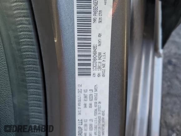 ✅ 2013 Dodge Avenger SE • VIN: 1C3CDZABXDN604951 • Лот: 43566305. Опубликован ранее на Copart с пробегом 117 595 миль. Бесплатный доступ к архиву аукционных продаж из США и подробный отчёт об истории автомобиля на DreamBid. Изображение 12.