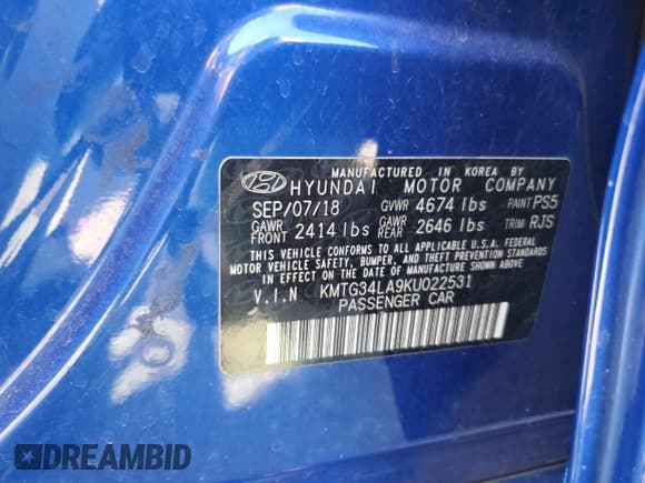 ✅ 2019 Genesis G70 Advanced • VIN: KMTG34LA9KU022531 • Lot: 71059195. Wystawiony na Copart z przebiegiem 90 205 mil. Bezpłatny archiwum sprzedaży aukcyjnych z USA i szczegółowy raport historii pojazdu na DreamBid. Zdjęcie 12.