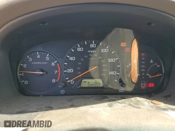 2000 Honda Accord EX with VIN JHMCG6675YC037201, listed as a Copart auction lot 59120345 with 202,552 mi miles and Salvage title. Bid and sale history available at DreamBid. Image 9.