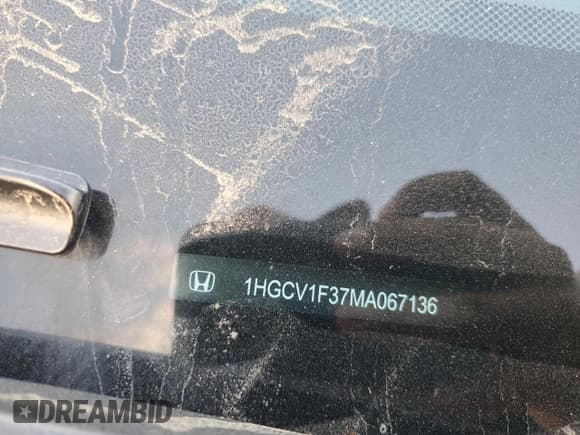 ✅ 2021 Honda Accord Sport • VIN: 1HGCV1F37MA067136 • Lot: 91603355. Listed on Copart with 85,120 mi. Free auction sales archive from the USA and detailed vehicle history report at DreamBid. Image 12.