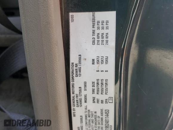 ✅ 2004 Chevrolet Colorado LS Z71 • VIN: 1GCDS196248114453 • Лот: 85386435. Опубликован ранее на Copart с пробегом Не указан. Бесплатный доступ к архиву аукционных продаж из США и подробный отчёт об истории автомобиля на DreamBid. Изображение 12.