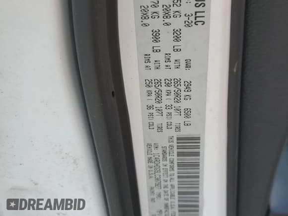 ✅ 2020 Dodge Durango GT Plus • VIN: 1C4RDHDG5LC307927 • Lot: 54018865. Listed on Copart with 129,732 mi. Free auction sales archive from the USA and detailed vehicle history report at DreamBid. Image 13.