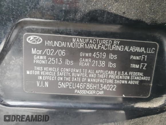 ✅ 2006 Hyundai Sonata GLS • VIN: 5NPEU46F86H134022 • Лот: 88073815. Опубликован ранее на Copart с пробегом 131 734 миль. Бесплатный доступ к архиву аукционных продаж из США и подробный отчёт об истории автомобиля на DreamBid. Изображение 12.