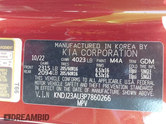 ✅ 2023 Kia Soul LX • VIN: KNDJ23AU3P7860266 • Lot: 43407118. Listed on IAAI with 46,766 mi. Free auction sales archive from the USA and detailed vehicle history report at DreamBid. Image 9.