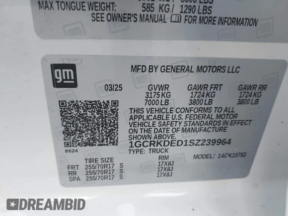 ✅ 2025 Chevrolet Silverado 1500 • VIN: 1GCRKDED1SZ239964 • Лот: 43724041. Опубликован ранее на IAAI с пробегом 13 209 миль. Бесплатный доступ к архиву аукционных продаж из США и подробный отчёт об истории автомобиля на DreamBid. Изображение 9.