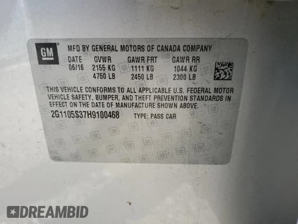 ✅ 2017 Chevrolet Impala LT • VIN: 2G1105S37H9100468 • Лот: 90402625. Опубликован ранее на Copart с пробегом 112 159 миль. Бесплатный доступ к архиву аукционных продаж из США и подробный отчёт об истории автомобиля на DreamBid. Изображение 13.