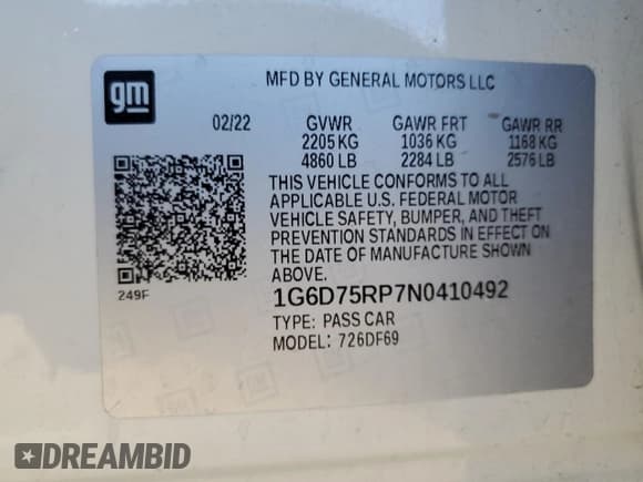 ✅ 2022 Cadillac CT4-V • VIN: 1G6D75RP7N0410492 • Лот: 81132944. Опубликован ранее на Copart с пробегом 21 836 миль. Бесплатный доступ к архиву аукционных продаж из США и подробный отчёт об истории автомобиля на DreamBid. Изображение 12.