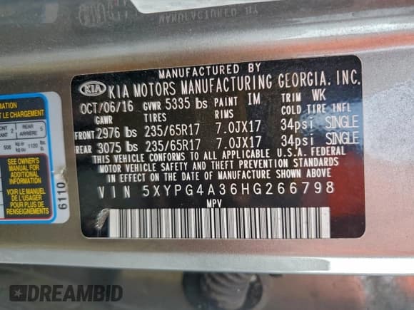 ✅ 2017 Kia Sorento LX • VIN: 5XYPG4A36HG266798 • Лот: 95474975. Опубликован ранее на Copart с пробегом 195 772 миль. Бесплатный доступ к архиву аукционных продаж из США и подробный отчёт об истории автомобиля на DreamBid. Изображение 14.