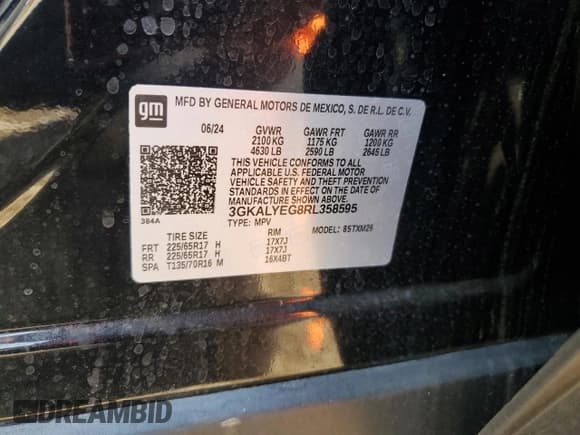 ✅ 2024 GMC Terrain AT4 • VIN: 3GKALYEG8RL358595 • Lot: 80628855. Listed on Copart with 18,900 mi. Free auction sales archive from the USA and detailed vehicle history report at DreamBid. Image 13.