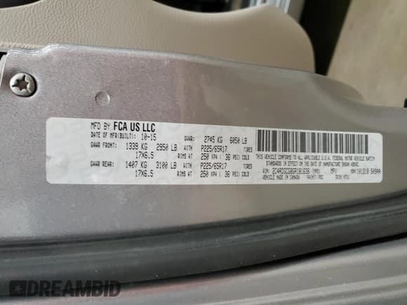 ✅ 2016 Dodge Grand Caravan SXT • VIN: 2C4RDGCG8GR181636 • Lot: 90471845. Listed on Copart with 152,638 mi. Free auction sales archive from the USA and detailed vehicle history report at DreamBid. Image 13.