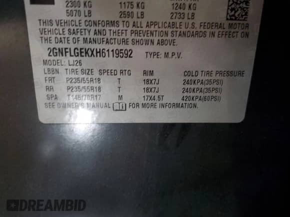 2017 Chevrolet Equinox Premier с VIN 2GNFLGEKXH6119592, выставлен на аукционе Copart как лот 61825685 с пробегом 124 169 миль миль и Списание • Salvage title. История ставок и продаж доступна на DreamBid. Изображение 14.