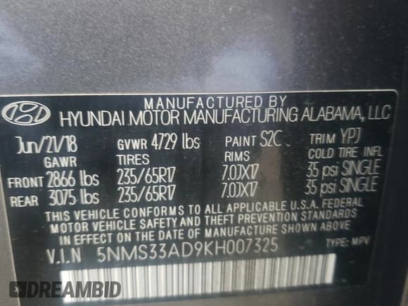 ✅ 2019 Hyundai Santa Fe SEL • VIN: 5NMS33AD9KH007325 • Lot: 38524093. Wystawiony na Copart z przebiegiem 58 364 mil. Bezpłatny archiwum sprzedaży aukcyjnych z USA i szczegółowy raport historii pojazdu na DreamBid. Zdjęcie 16.
