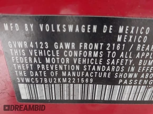 ✅ 2019 Volkswagen Jetta S • VIN: 3VWC57BU2KM221569 • Lot: 43478262. Wystawiony na IAAI z przebiegiem 157 039 mil. Bezpłatny archiwum sprzedaży aukcyjnych z USA i szczegółowy raport historii pojazdu na DreamBid. Zdjęcie 9.