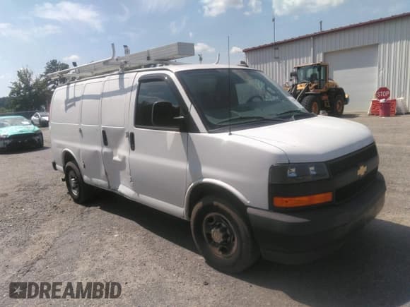 ✅ 2019 Chevrolet Express Cargo • VIN: 1GCWGAFPXK1240332 • Lot: 42846352. Listed on IAAI with 99,506 mi. Free auction sales archive from the USA and detailed vehicle history report at DreamBid. Image 1.