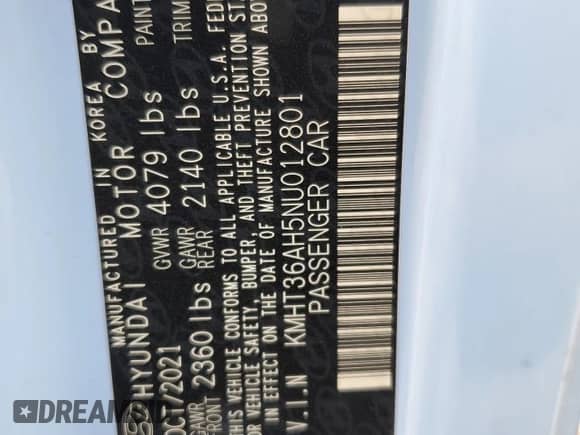 2022 Hyundai Veloster with VIN KMHT36AH5NU012801, listed as a Copart auction lot 71395064 with 20,133 mi miles and Salvage title. Bid and sale history available at DreamBid. Image 14.