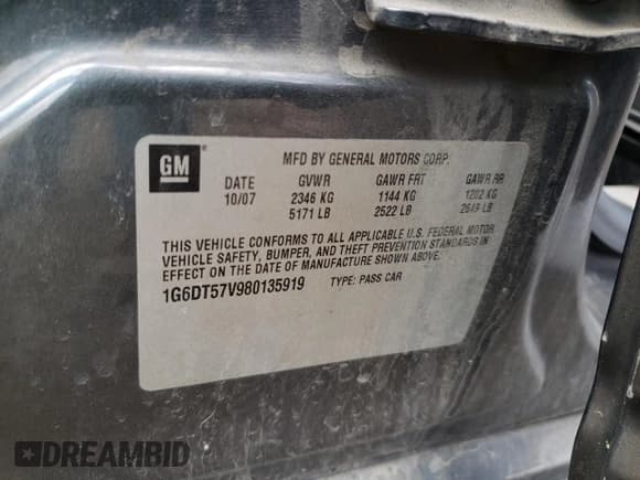 ✅ 2008 Cadillac CTS AWD • VIN: 1G6DT57V980135919 • Лот: 90683865. Опубликован ранее на Copart с пробегом 125 092 миль. Бесплатный доступ к архиву аукционных продаж из США и подробный отчёт об истории автомобиля на DreamBid. Изображение 13.