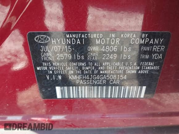 ✅ 2016 Hyundai Azera Limited • VIN: KMHFH4JG4GA508154 • Lot: 41585151. Wystawiony na IAAI z przebiegiem 83 186 mil mil. Skorzystaj z bezpłatnego archiwum sprzedaży aukcyjnych z USA i zobacz szczegółowy raport historii pojazdu na DreamBid. Zdjęcie 9.