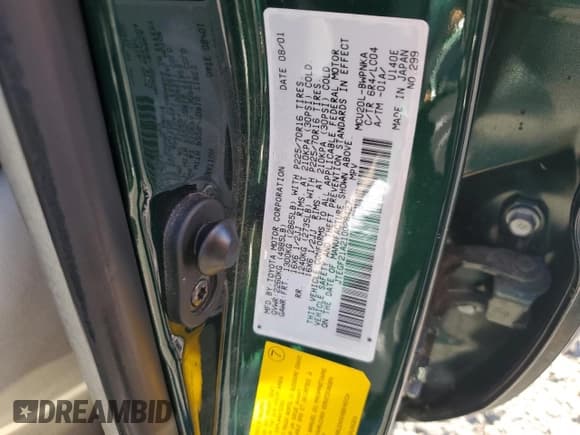 ✅ 2001 Toyota Highlander • VIN: JTEGF21A210028427 • Lot: 90045445. Listed on Copart with 149,785 mi. Free auction sales archive from the USA and detailed vehicle history report at DreamBid. Image 13.