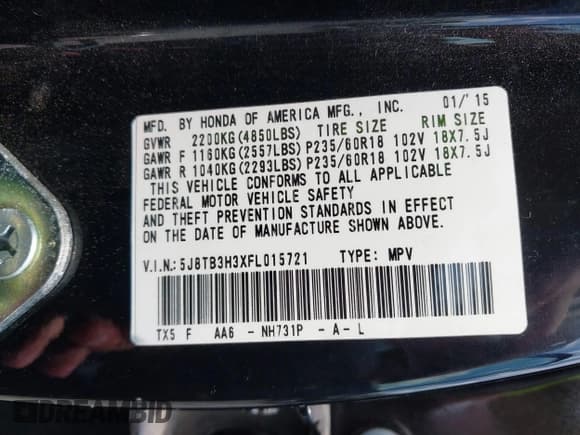 ✅ 2015 Acura RDX • VIN: 5J8TB3H3XFL015721 • Lot: 42428700. Wystawiony na IAAI z przebiegiem 111 259 mil. Bezpłatny archiwum sprzedaży aukcyjnych z USA i szczegółowy raport historii pojazdu na DreamBid. Zdjęcie 9.