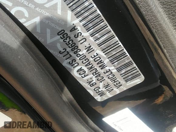 ✅ 2023 Jeep Grand Cherokee Altitude X • VIN: 1C4RJKAG0P8865350 • Lot: 43350095. Listed on IAAI with 57,519 mi. Free auction sales archive from the USA and detailed vehicle history report at DreamBid. Image 9.