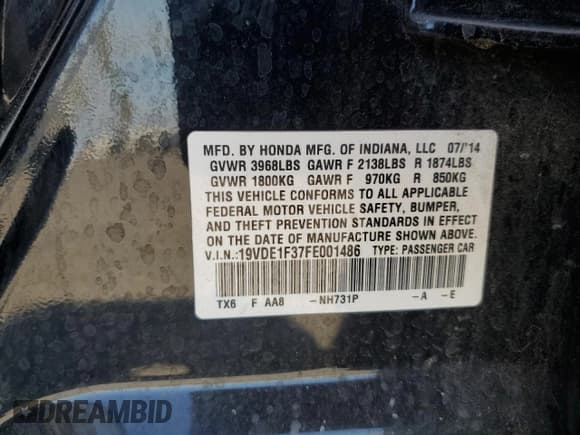 ✅ 2015 Acura ILX • VIN: 19VDE1F37FE001486 • Lot: 83978825. Wystawiony na Copart z przebiegiem 109 671 mil. Bezpłatny archiwum sprzedaży aukcyjnych z USA i szczegółowy raport historii pojazdu na DreamBid. Zdjęcie 12.