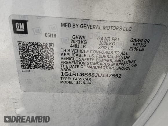 ✅ 2018 Chevrolet Volt LT • VIN: 1G1RC6S58JU147552 • Lot: 61141434. Wystawiony na Copart z przebiegiem 66 089 mil. Bezpłatny archiwum sprzedaży aukcyjnych z USA i szczegółowy raport historii pojazdu na DreamBid. Zdjęcie 13.