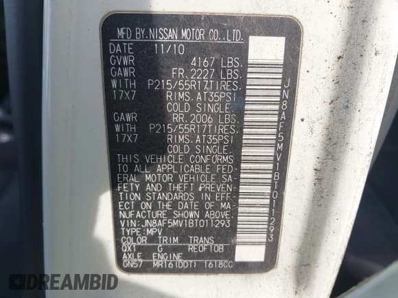 ✅ 2011 Nissan Juke SL • VIN: JN8AF5MV1BT011293 • Лот: 43835976. Опубликован ранее на IAAI с пробегом 128 098 миль. Бесплатный доступ к архиву аукционных продаж из США и подробный отчёт об истории автомобиля на DreamBid. Изображение 9.